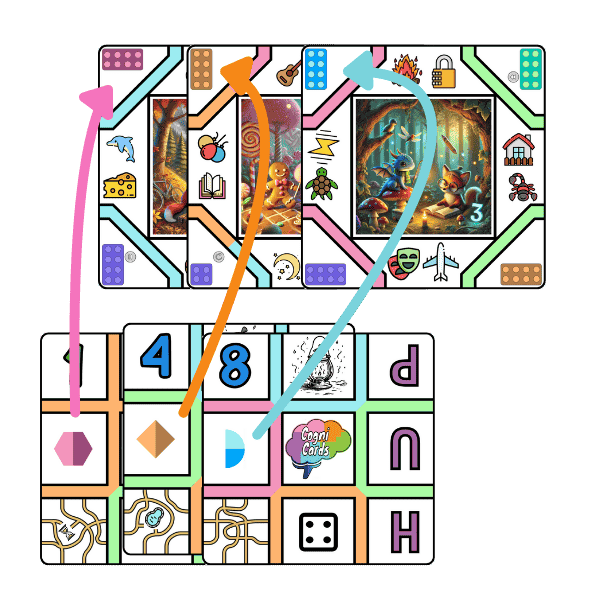 cognacards colour-block-buulder activity game for pattern recognition
