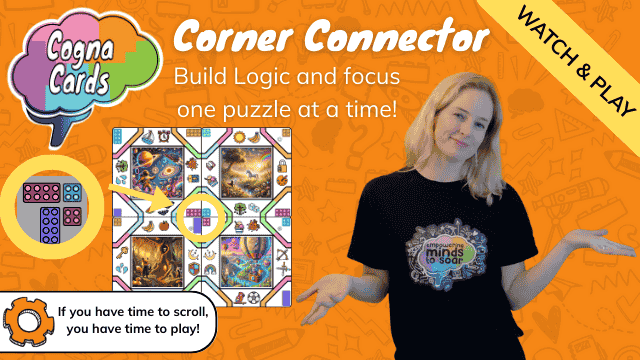 Corner Connector tutorial for kids using CognaCards to build logical thinking and shape recognition